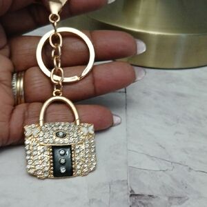 Gold and Black Handbag Keychain Charm
